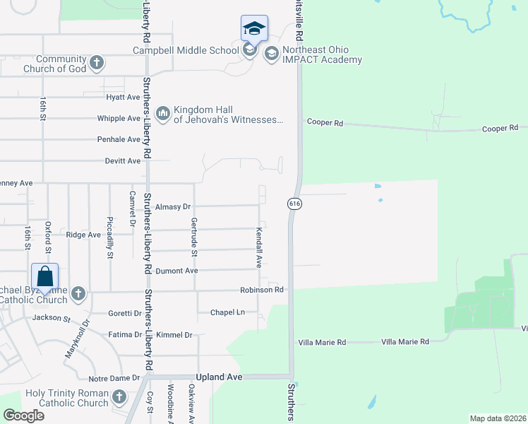 map of restaurants, bars, coffee shops, grocery stores, and more near 351 Kendall Avenue in Campbell
