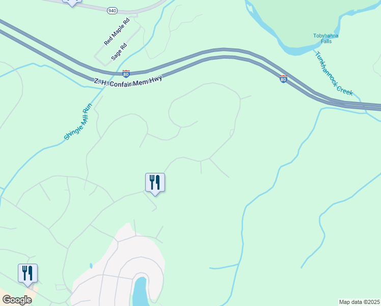 map of restaurants, bars, coffee shops, grocery stores, and more near 187 Wolf Hollow Road in Lake Harmony