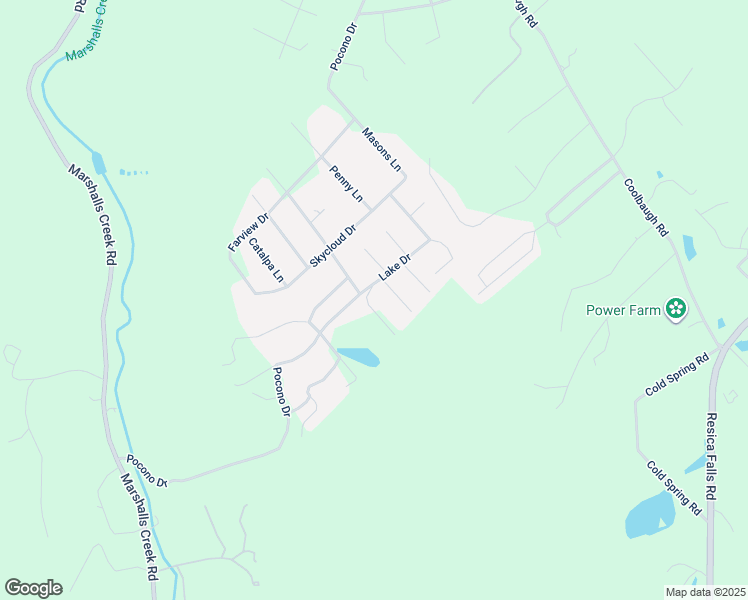 map of restaurants, bars, coffee shops, grocery stores, and more near 2513 Raspberry Lane in East Stroudsburg