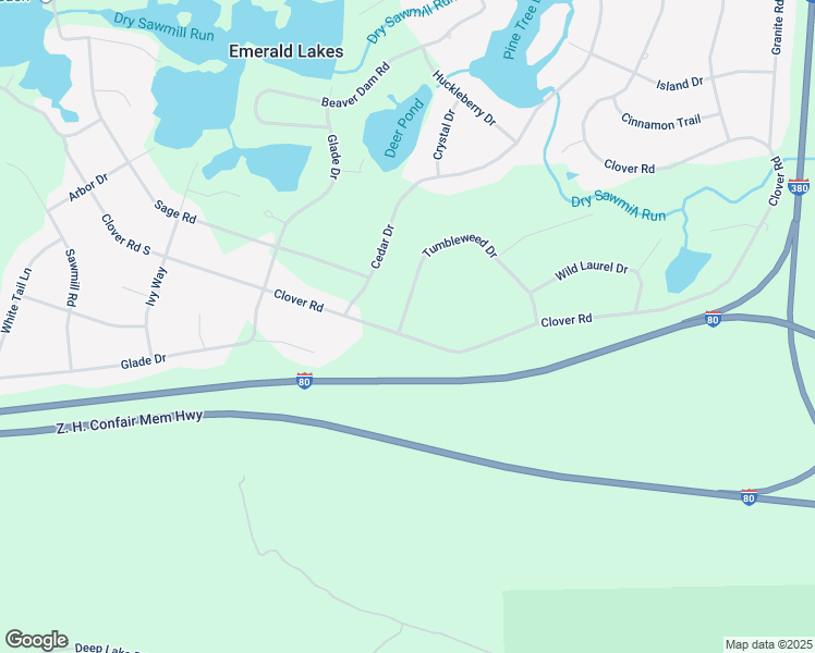 map of restaurants, bars, coffee shops, grocery stores, and more near 104 Tumbleweed Drive in Long Pond