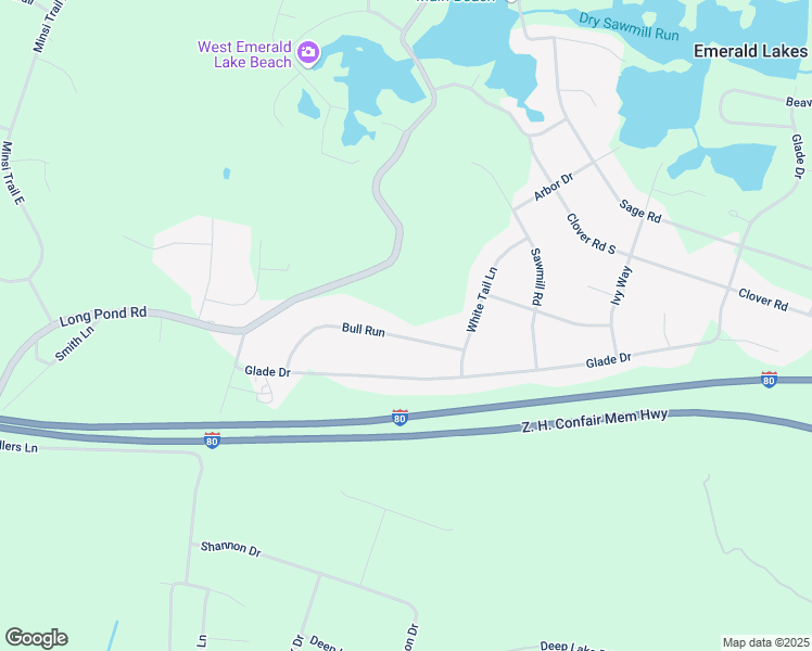 map of restaurants, bars, coffee shops, grocery stores, and more near 161 Bull Run in Long Pond