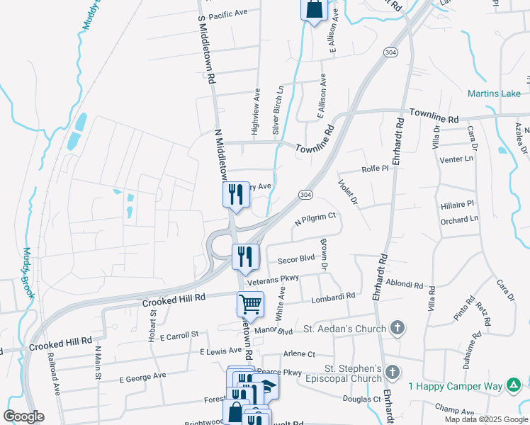 map of restaurants, bars, coffee shops, grocery stores, and more near 438 Somerset Drive in Pearl River