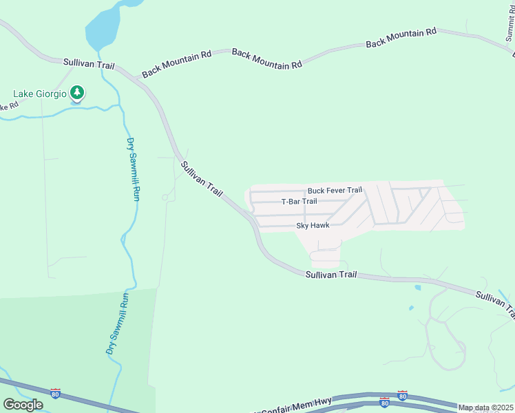 map of restaurants, bars, coffee shops, grocery stores, and more near 106 T-Bar Trail in Monroe County