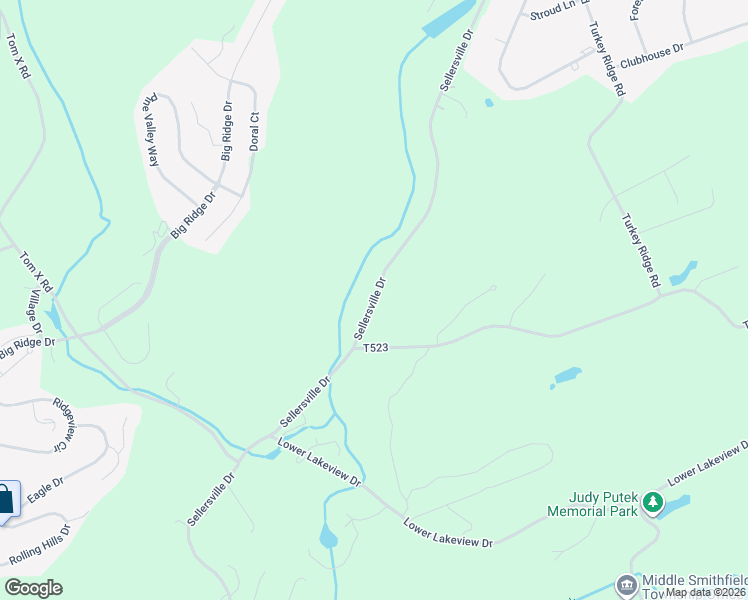 map of restaurants, bars, coffee shops, grocery stores, and more near Sellersville Drive in East Stroudsburg