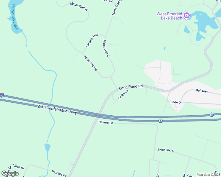 map of restaurants, bars, coffee shops, grocery stores, and more near 2211 Long Pond Road in Long Pond