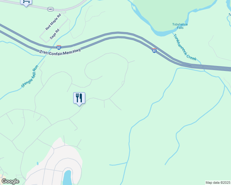 map of restaurants, bars, coffee shops, grocery stores, and more near Wolf Hollow Road in Lake Harmony