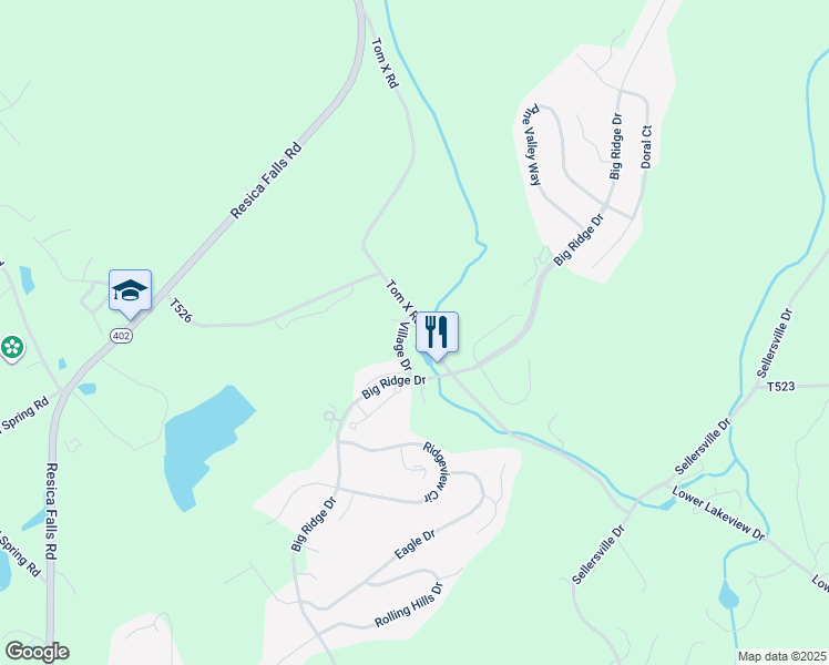 map of restaurants, bars, coffee shops, grocery stores, and more near 306 Mallard Way in East Stroudsburg