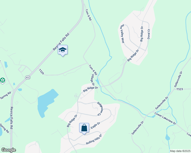 map of restaurants, bars, coffee shops, grocery stores, and more near 308 Mallard Way in East Stroudsburg