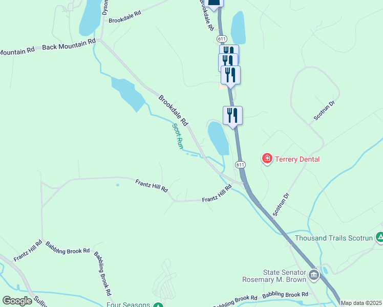 map of restaurants, bars, coffee shops, grocery stores, and more near 2618 Brookdale Road in Monroe County