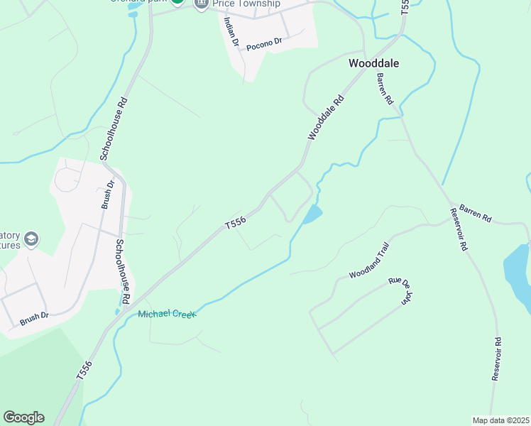 map of restaurants, bars, coffee shops, grocery stores, and more near 500 Wooddale Road in East Stroudsburg