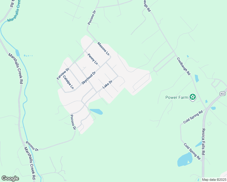 map of restaurants, bars, coffee shops, grocery stores, and more near 2214 Linden Lane in East Stroudsburg