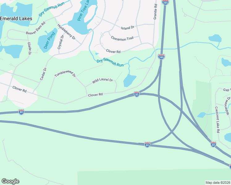 map of restaurants, bars, coffee shops, grocery stores, and more near 2409 Clover Road in Long Pond