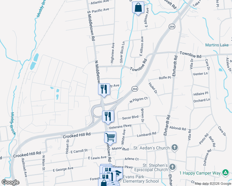 map of restaurants, bars, coffee shops, grocery stores, and more near 438 Somerset Drive in Pearl River
