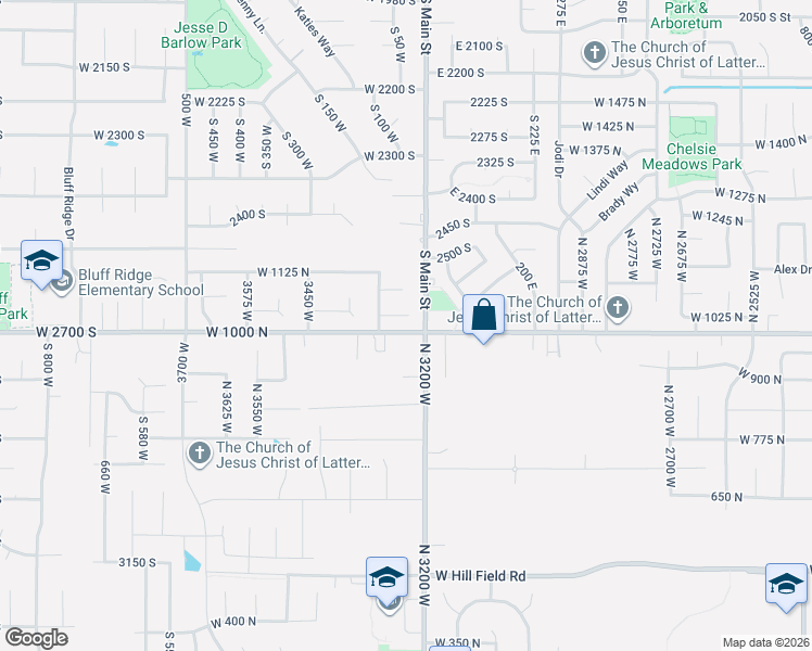 map of restaurants, bars, coffee shops, grocery stores, and more near 3269 West Gordon Avenue in Layton