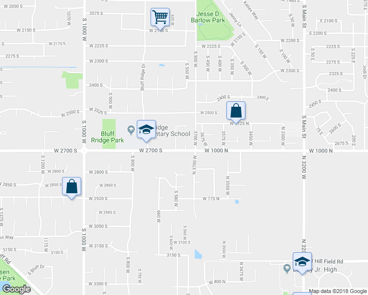 map of restaurants, bars, coffee shops, grocery stores, and more near 535 West 2700 South in Syracuse