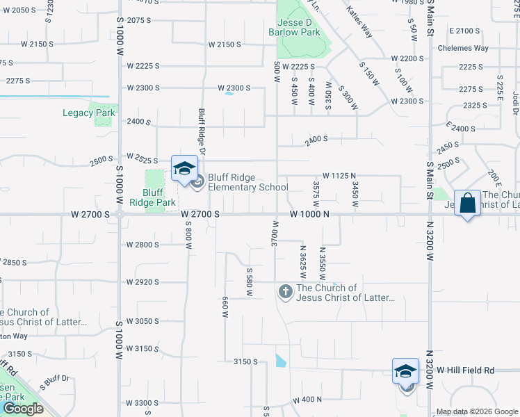 map of restaurants, bars, coffee shops, grocery stores, and more near 535 West 2700 South in Syracuse