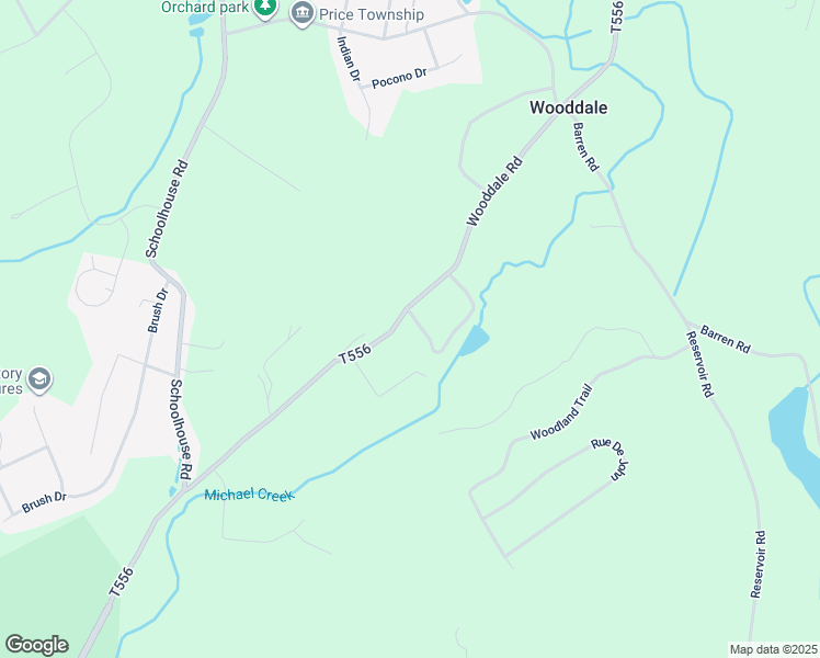 map of restaurants, bars, coffee shops, grocery stores, and more near 504 Wooddale Road in East Stroudsburg
