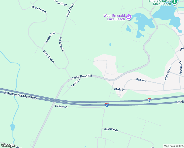 map of restaurants, bars, coffee shops, grocery stores, and more near 2261 Long Pond Road in Long Pond