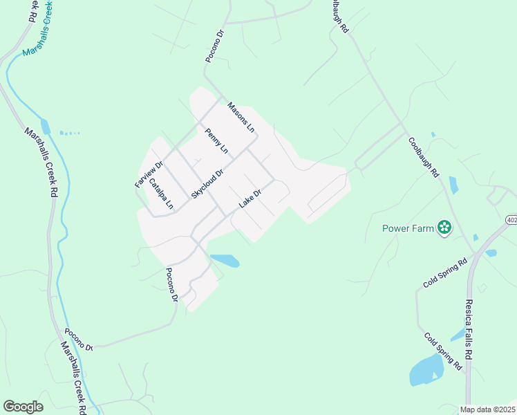 map of restaurants, bars, coffee shops, grocery stores, and more near 2208 Linden Lane in East Stroudsburg