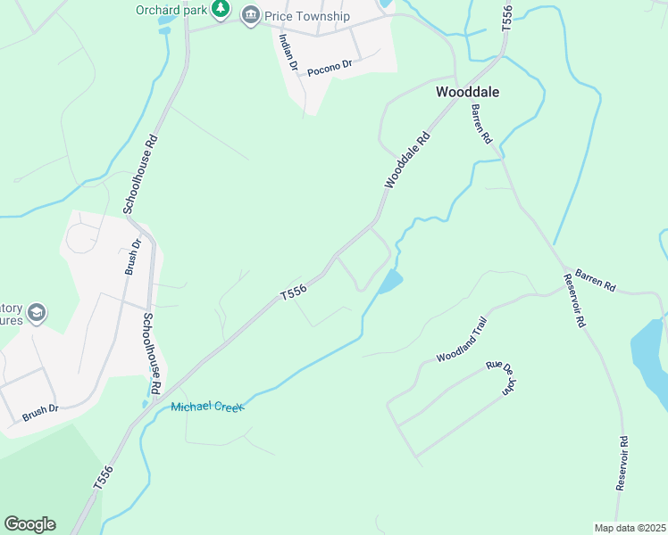 map of restaurants, bars, coffee shops, grocery stores, and more near 504 Wooddale Road in East Stroudsburg
