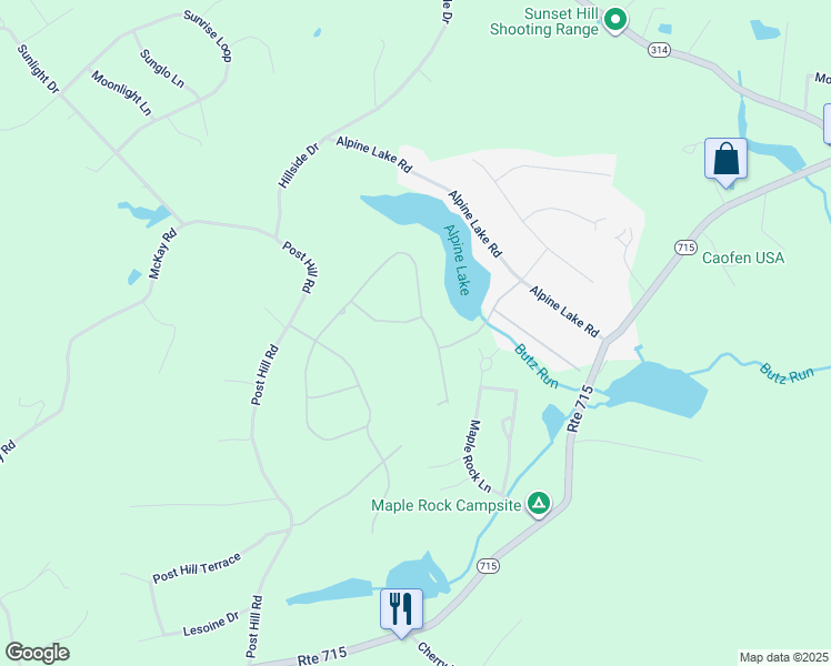 map of restaurants, bars, coffee shops, grocery stores, and more near 3228 Lakeview Drive in Henryville