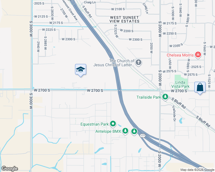 map of restaurants, bars, coffee shops, grocery stores, and more near 2663 South 2430 West in Syracuse