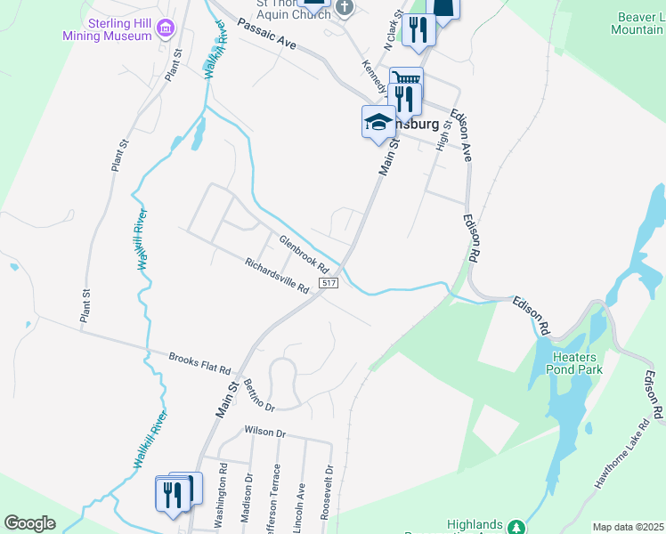 map of restaurants, bars, coffee shops, grocery stores, and more near 174 Main Street in Ogdensburg