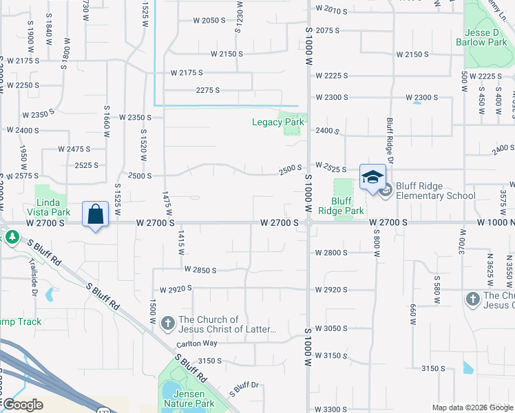 map of restaurants, bars, coffee shops, grocery stores, and more near 2647 South 1175 West in Syracuse