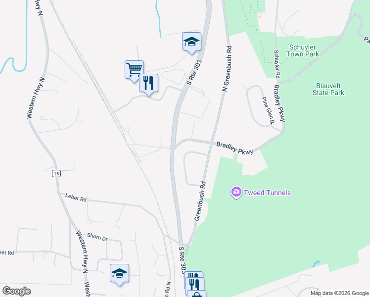 map of restaurants, bars, coffee shops, grocery stores, and more near 19 Staff Sgt James Parker Road in Blauvelt