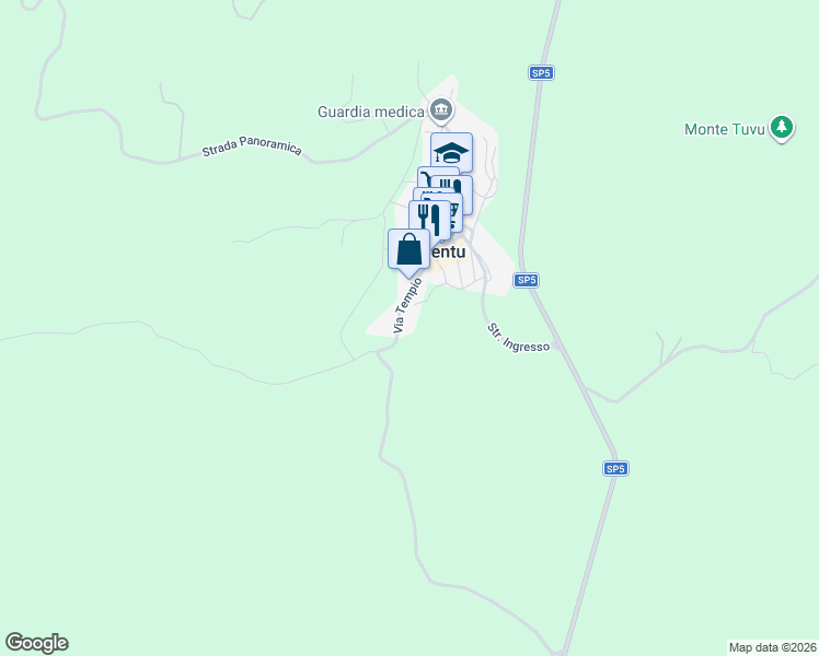 map of restaurants, bars, coffee shops, grocery stores, and more near 49 Via Tempio in Aglientu