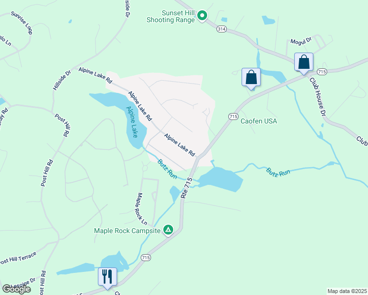 map of restaurants, bars, coffee shops, grocery stores, and more near 70 Alpine Lake E in Monroe