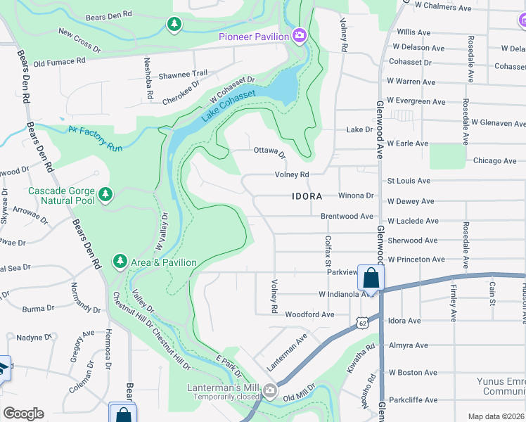 map of restaurants, bars, coffee shops, grocery stores, and more near 963 Winona Drive in Youngstown
