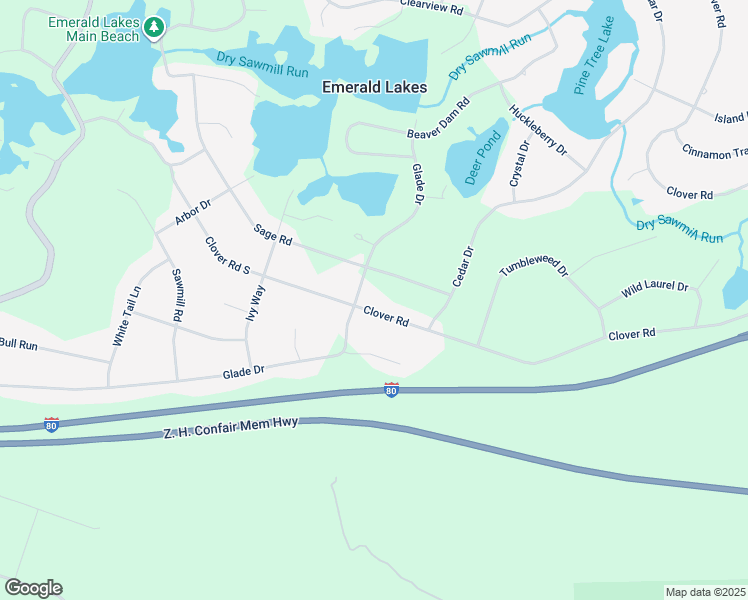 map of restaurants, bars, coffee shops, grocery stores, and more near 1017 Clover Road in Long Pond