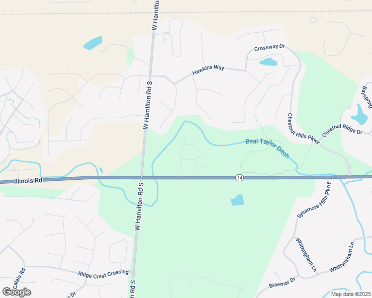 map of restaurants, bars, coffee shops, grocery stores, and more near 728 Steinman Drive in Fort Wayne