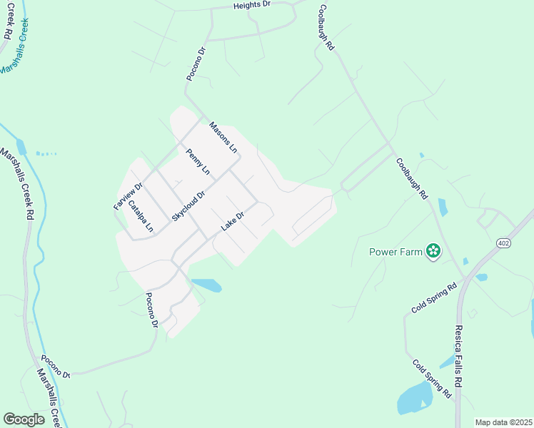 map of restaurants, bars, coffee shops, grocery stores, and more near 3396 Masons Lane in East Stroudsburg