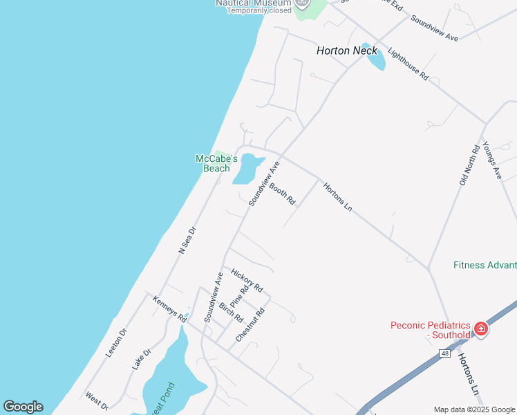 map of restaurants, bars, coffee shops, grocery stores, and more near 11710 Soundview Avenue in Southold