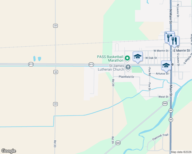map of restaurants, bars, coffee shops, grocery stores, and more near 824 Brian Drive in Payne