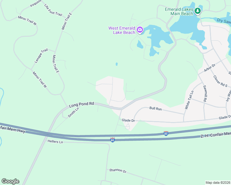 map of restaurants, bars, coffee shops, grocery stores, and more near 20 Laurel Park Drive in Long Pond