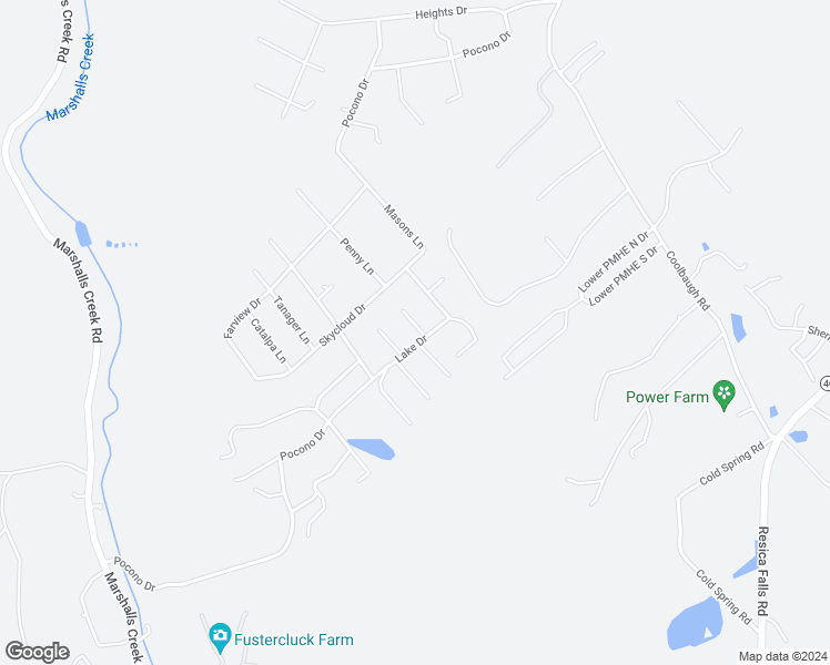 map of restaurants, bars, coffee shops, grocery stores, and more near 4103 Hummingbird Lane in East Stroudsburg