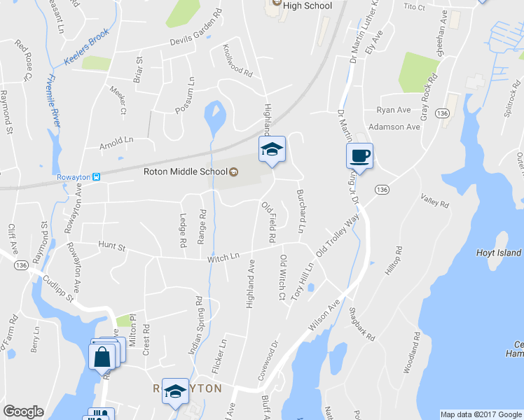 map of restaurants, bars, coffee shops, grocery stores, and more near 180 Highland Avenue in Norwalk