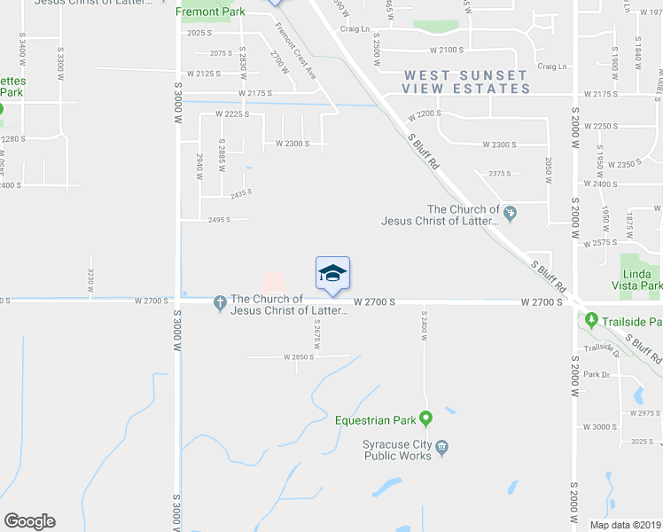 map of restaurants, bars, coffee shops, grocery stores, and more near 2650 West 2700 South in Syracuse
