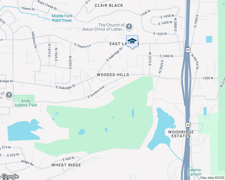 map of restaurants, bars, coffee shops, grocery stores, and more near 2339 1100 North in Layton