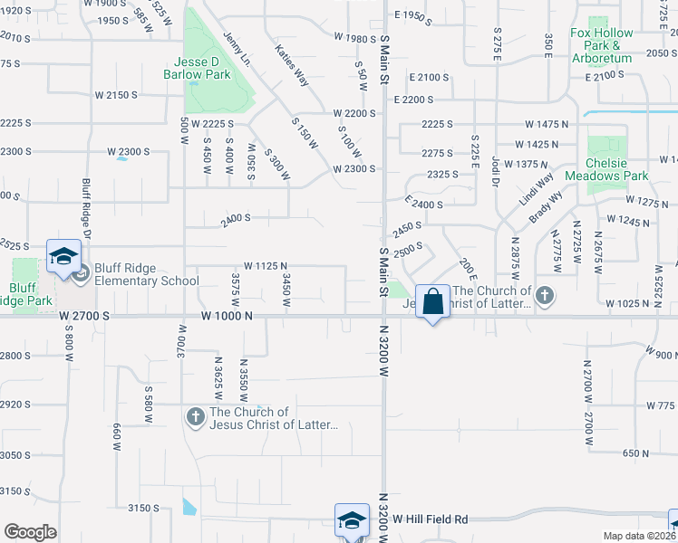 map of restaurants, bars, coffee shops, grocery stores, and more near 1109 North 3300 West in Layton
