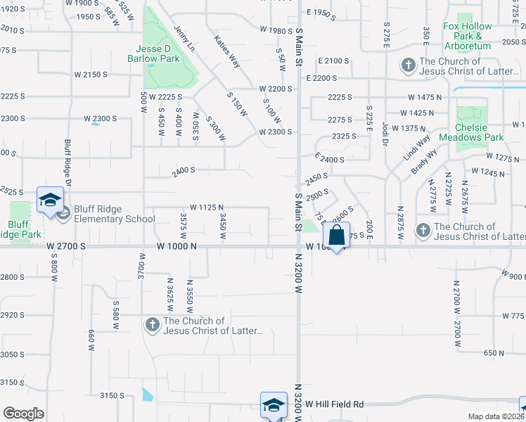 map of restaurants, bars, coffee shops, grocery stores, and more near 1078 3375 West in Layton