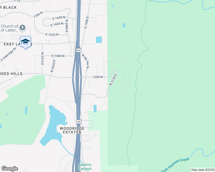 map of restaurants, bars, coffee shops, grocery stores, and more near 1127 North 3150 East in Layton