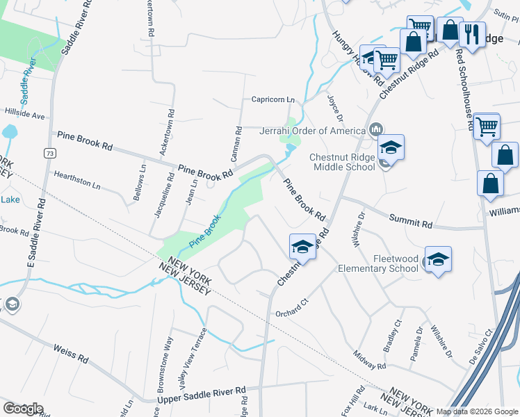 map of restaurants, bars, coffee shops, grocery stores, and more near 40 Haller Crescent in Chestnut Ridge