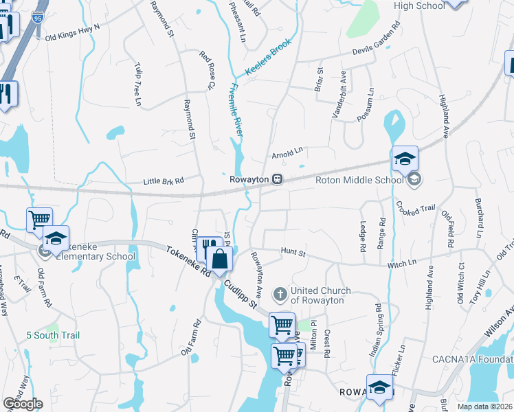 map of restaurants, bars, coffee shops, grocery stores, and more near 4 Mc Kendry Court in Norwalk