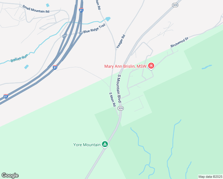map of restaurants, bars, coffee shops, grocery stores, and more near 1124 South Main Road in Mountain Top