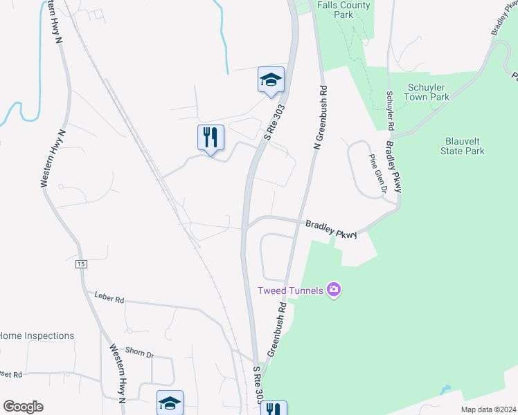 map of restaurants, bars, coffee shops, grocery stores, and more near 19 Staff Sgt James Parker Road in Blauvelt