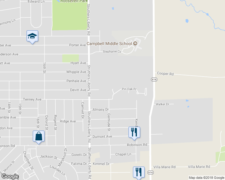 map of restaurants, bars, coffee shops, grocery stores, and more near 199 Ash Court in Campbell